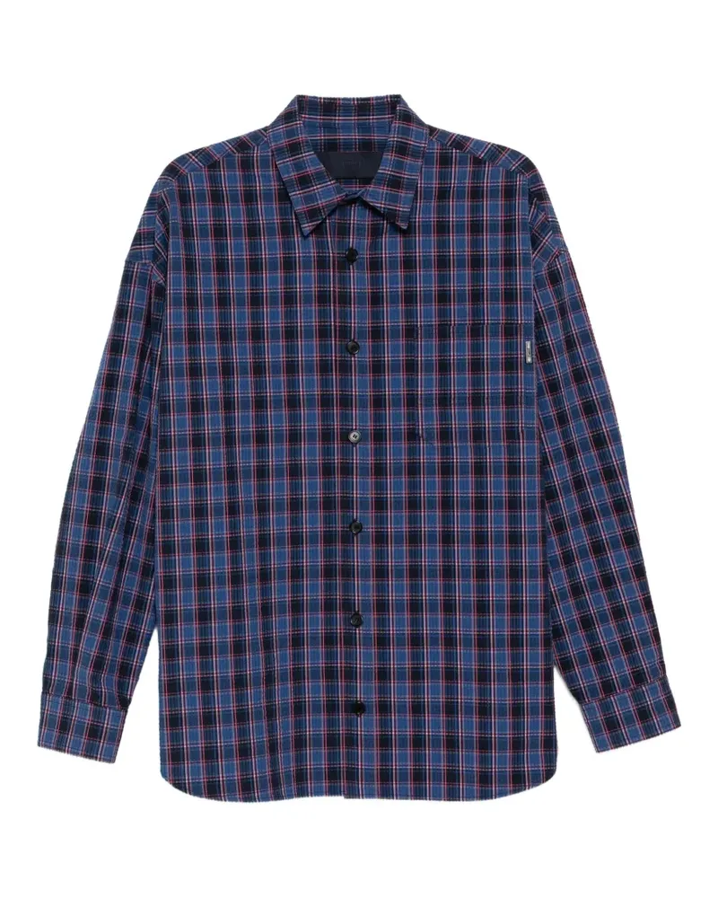 JUUN.J plaid seersucker shirt - Blau Blau