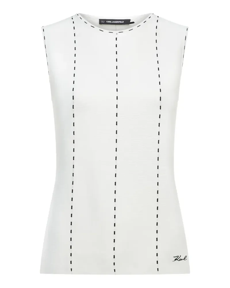 Karl Lagerfeld Top mit Kontrastnähten - Weiß Weiß