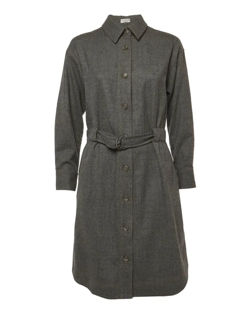Brunello Cucinelli Midikleid mit Gürtel - Grau Grau