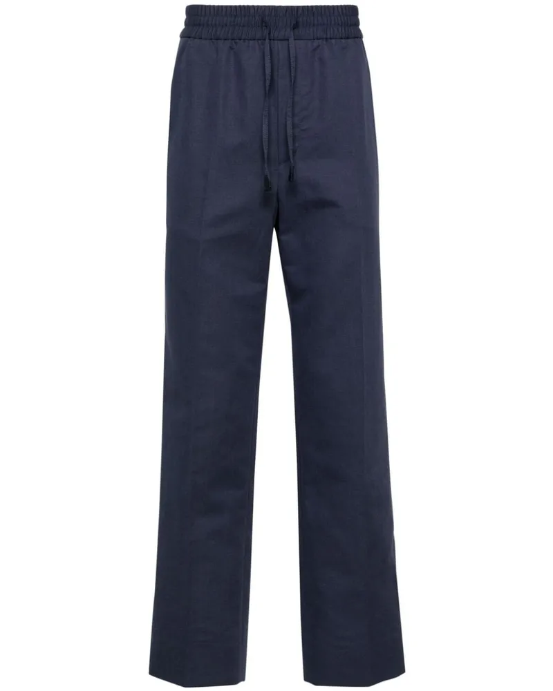 Brioni Halbhohe Tapered-Hose Blau