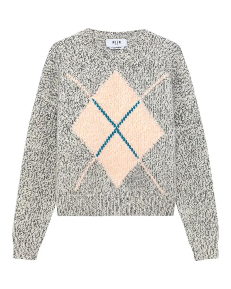 MSGM Gestrickter Pullover - Grau Grau