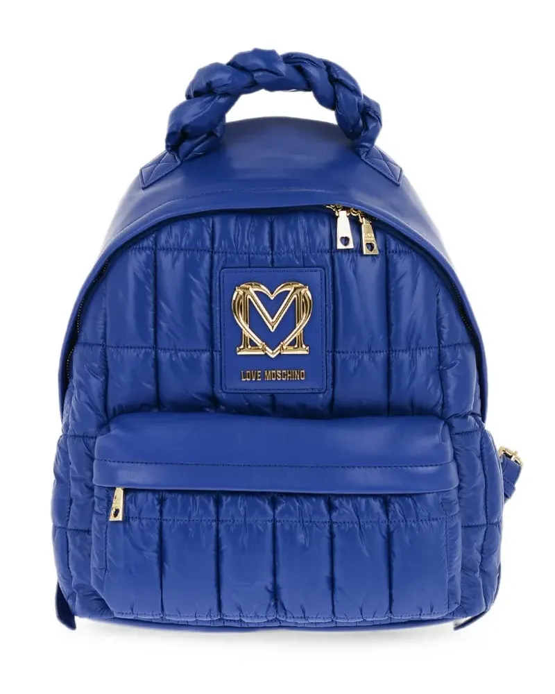 Moschino quilted braided-handle backpack - Blau Blau