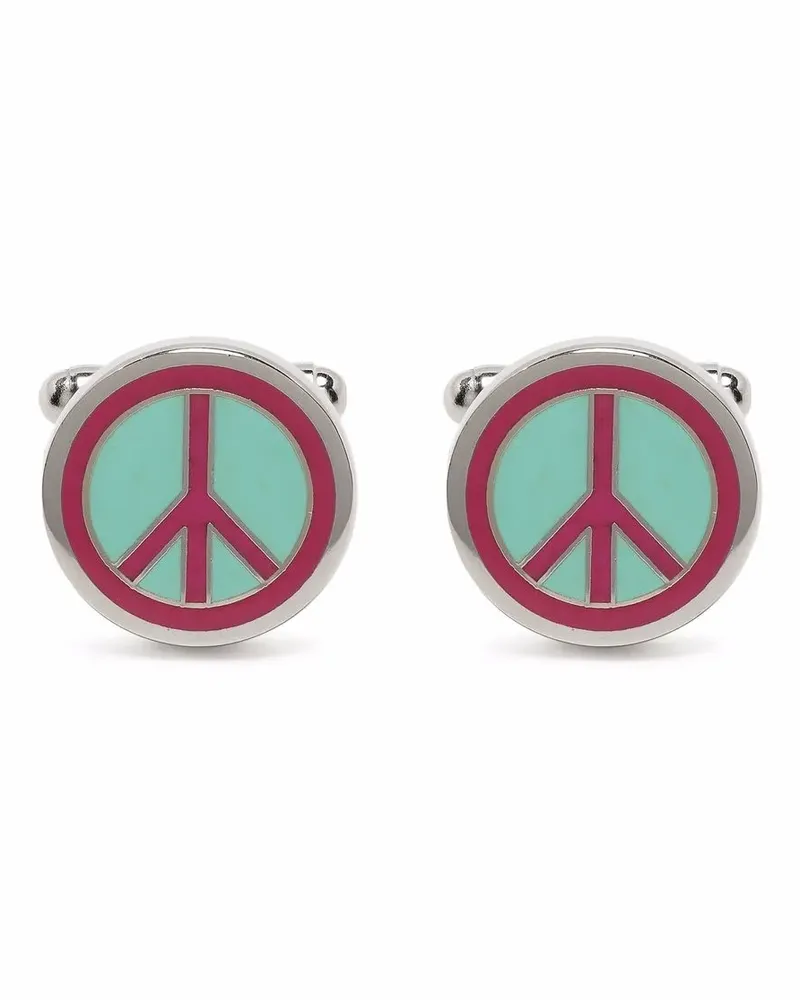 Paul Smith Emaillierte Peace Manschettenknöpfe - Silber Silber
