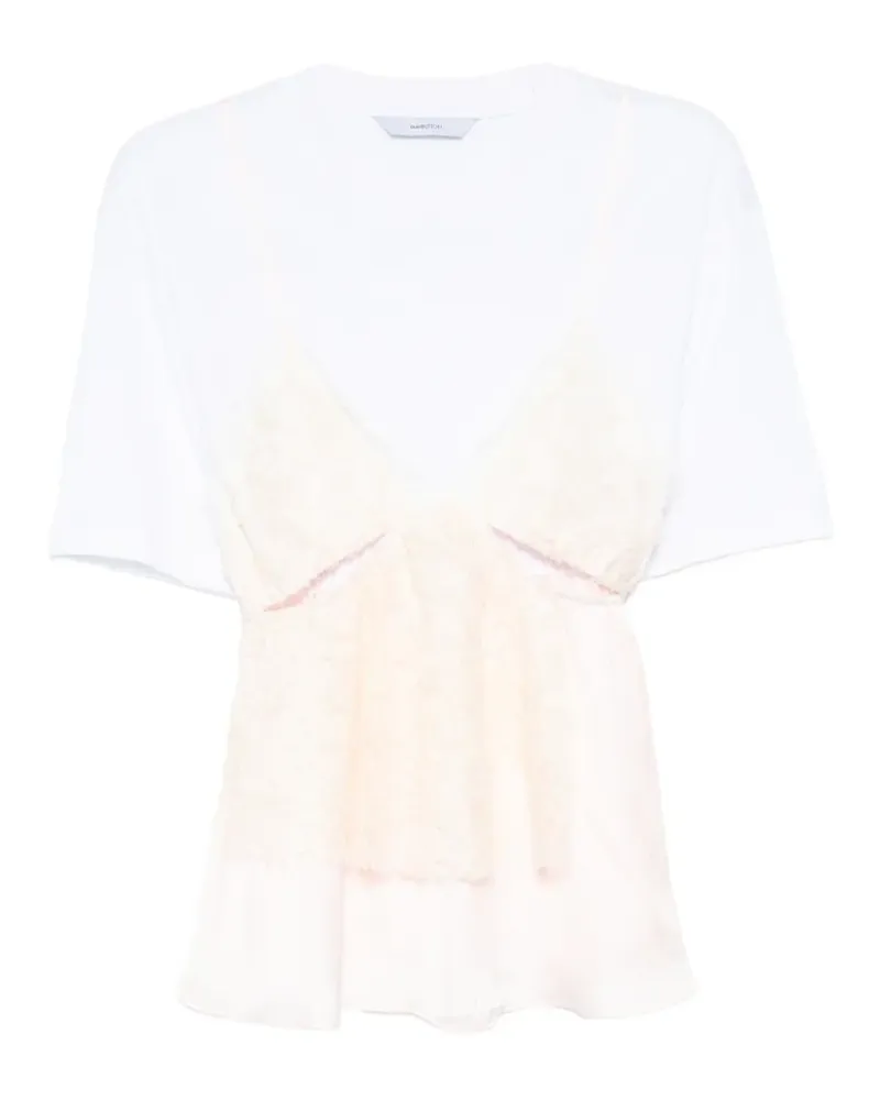 pushBUTTON lace layered T-shirt - Weiß Weiß