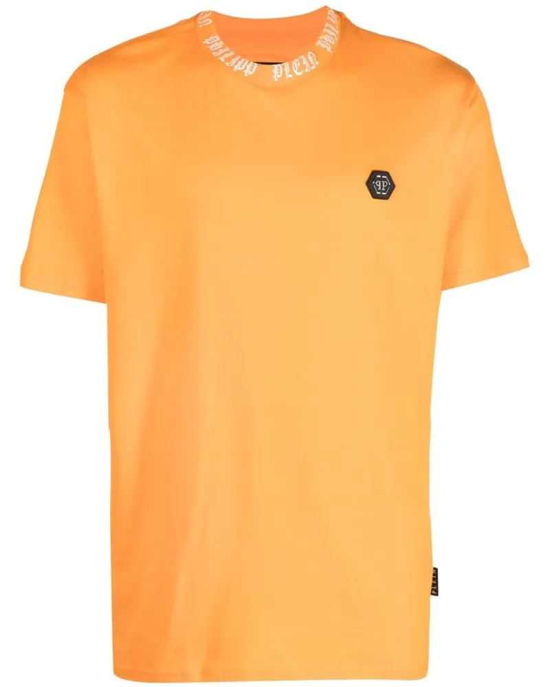 Philipp Plein Gothic Plein T-Shirt mit Logo-Patch - Orange Orange