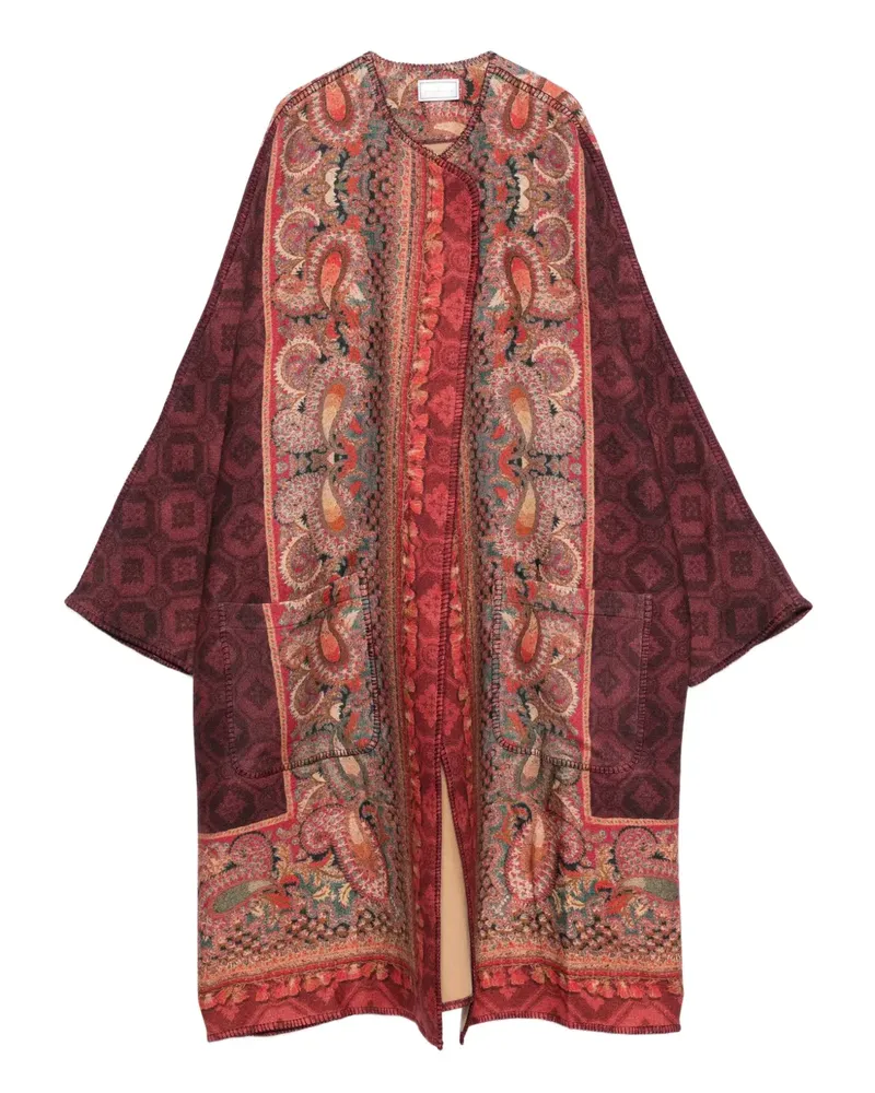 Pierre-Louis Mascia Pancake Cape mit Paisley-Print - Rot Rot
