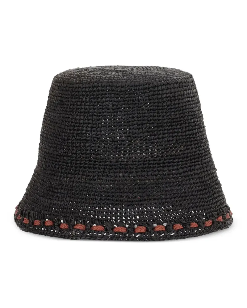 IBELIV Sopra Hut aus Raffiabast - Schwarz Schwarz