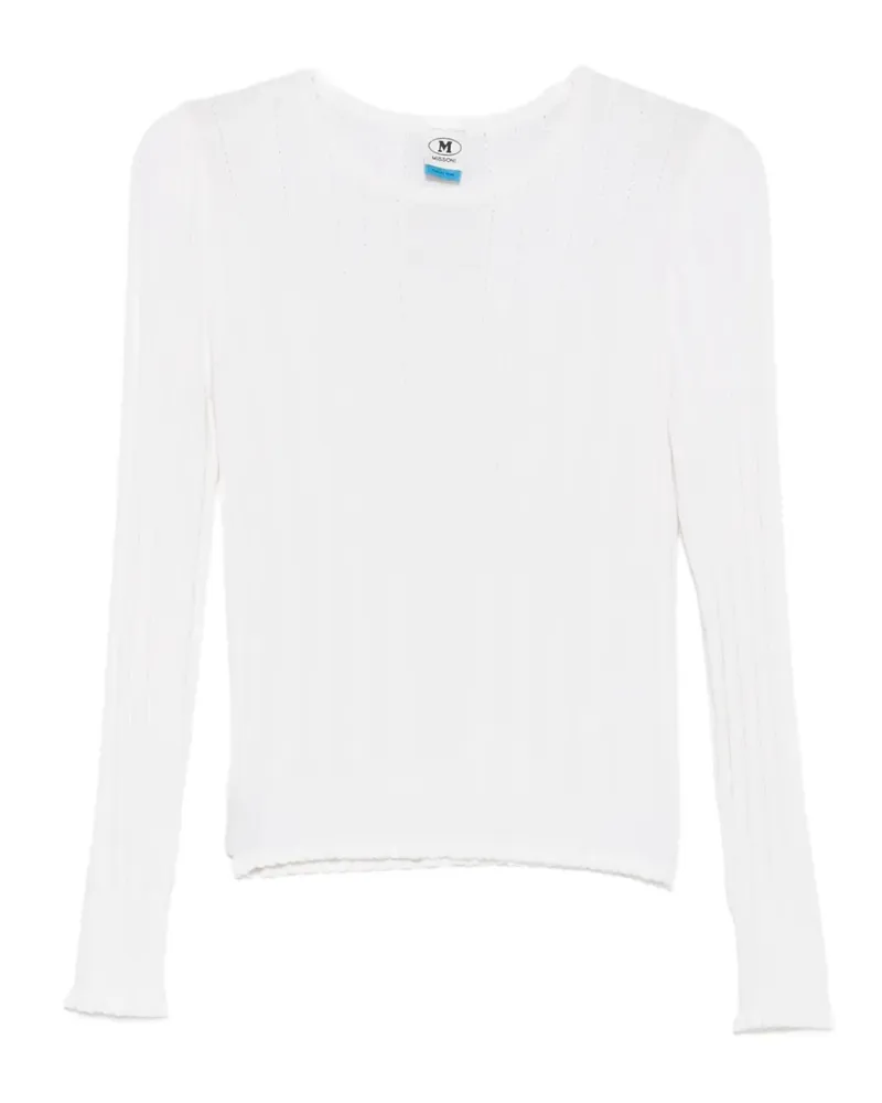 Missoni Gerippter Pullover mit Wellensaum - Weiß Weiß
