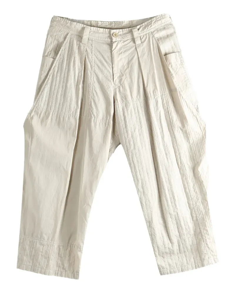 Yohji Yamamoto pleated textured trousers - Nude Nude
