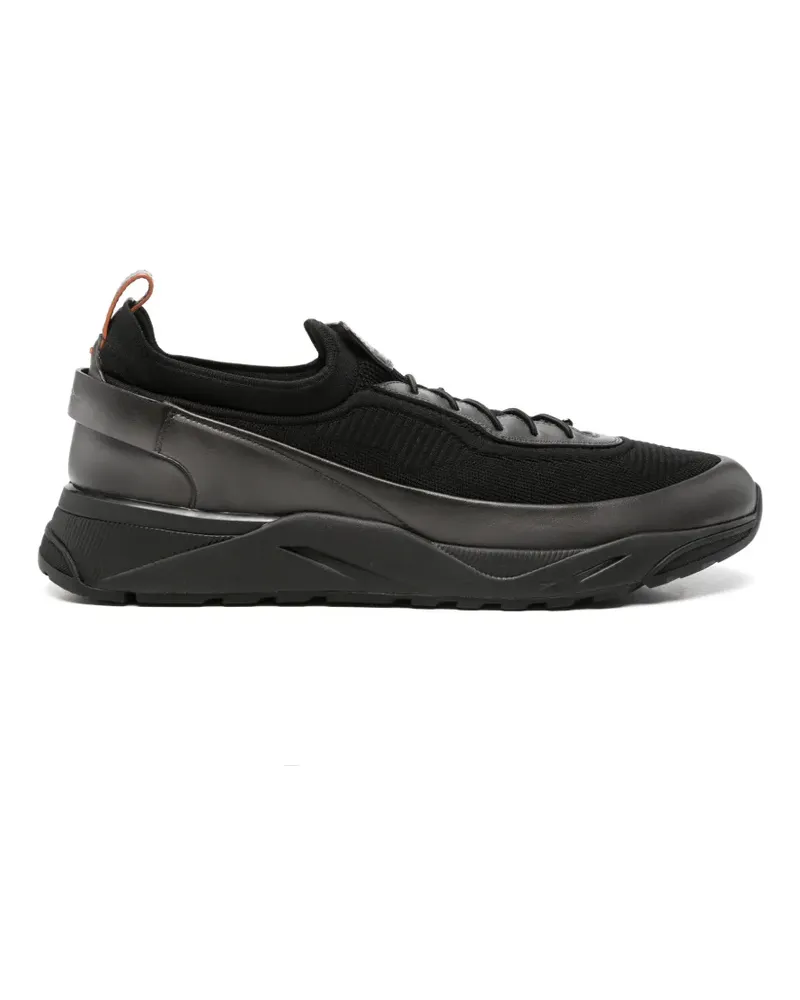 Santoni Sneakers mit Einsätzen - Schwarz Schwarz