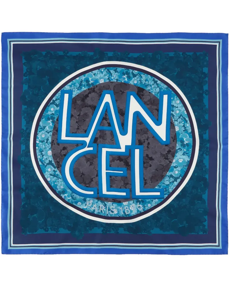 Lancel Roxane Seidenschal mit Logo-Print - Blau Blau