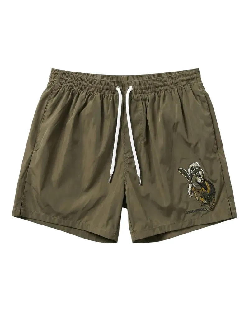 Dsquared2 embroidered-detail swim shorts - Grün Grün