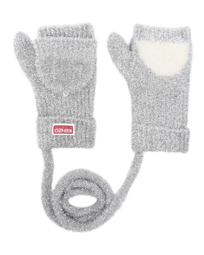 Kenzo logo-patch gloves - Grau Grau
