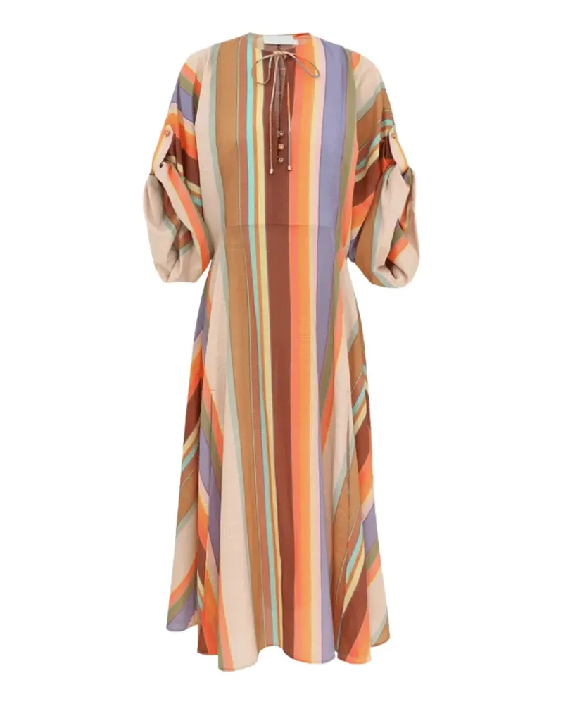 Zimmermann Gestreiftes Tunikakleid - Orange Orange