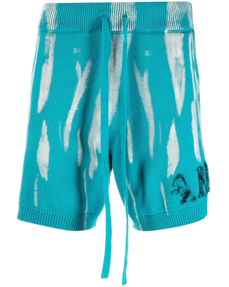 Amiri Gestrickte Shorts mit Logo-Stickerei - Blau Blau