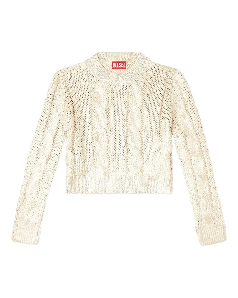 Diesel M-Miccha Pullover mit Zopfmuster - Nude Nude