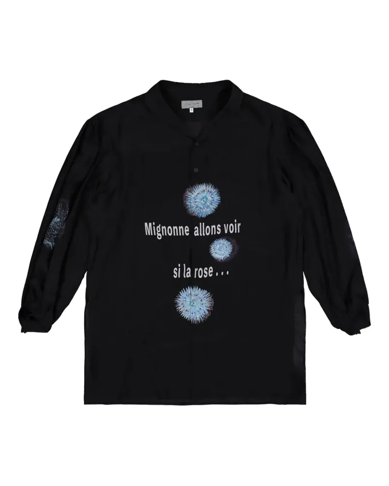 Yohji Yamamoto Sea-motif silk shirt - Schwarz Schwarz