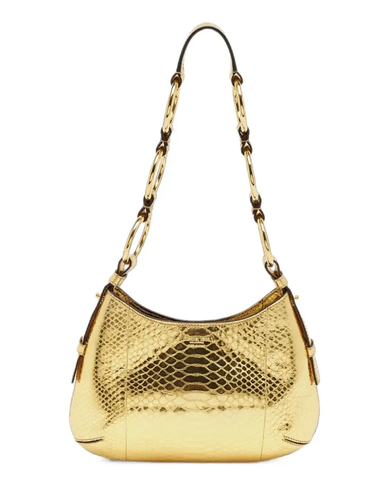 Michael Kors Bardot python-embossed shoulder bag - Gold Gold