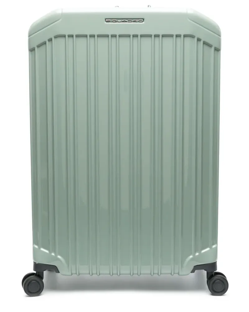 Piquadro Rollkoffer mit Logo-Schild - Grün Grün