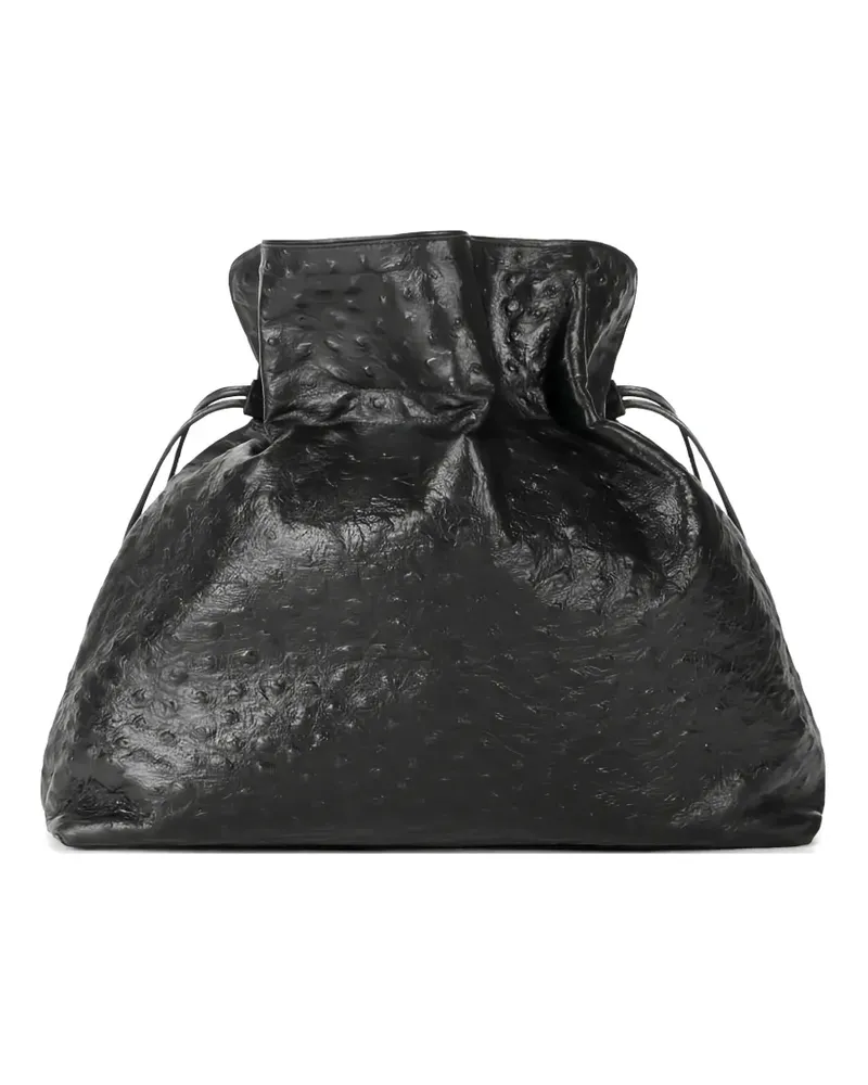 Elisabetta Franchi Tote Bag mit Straußen-Struktur - Schwarz Schwarz