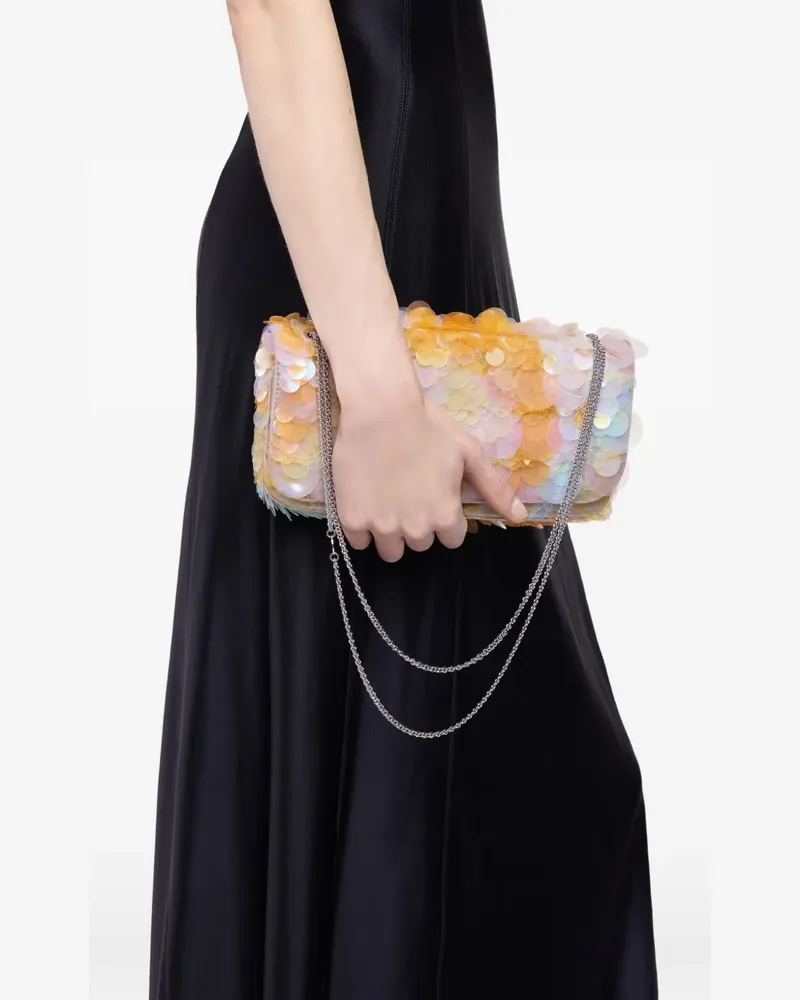 Paco Rabanne Schultertasche mit Pailletten - Orange Orange