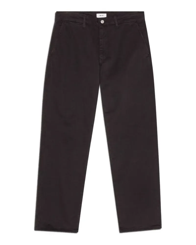 NN 07 Aden Chino mit geradem Bein und regulärer Passform - Schwarz Schwarz