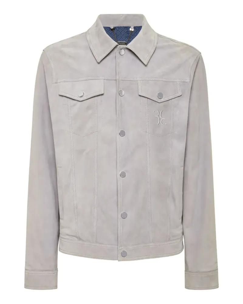 Billionaire buttoned leather jacket - Grau Grau
