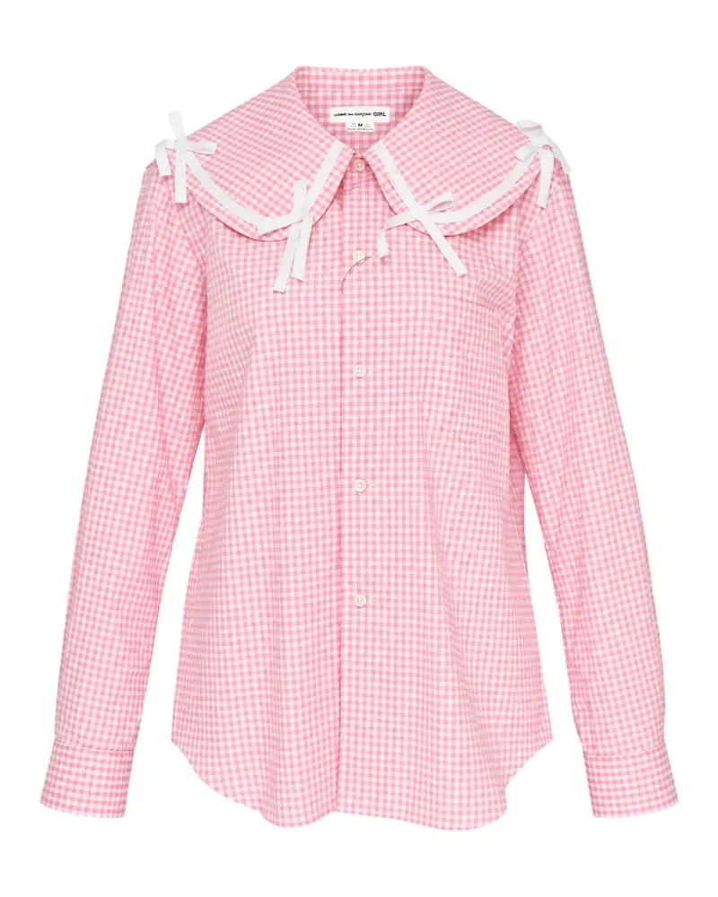 Comme des Garçons gingham-check Peter Pan collar shirt - Rosa Rosa