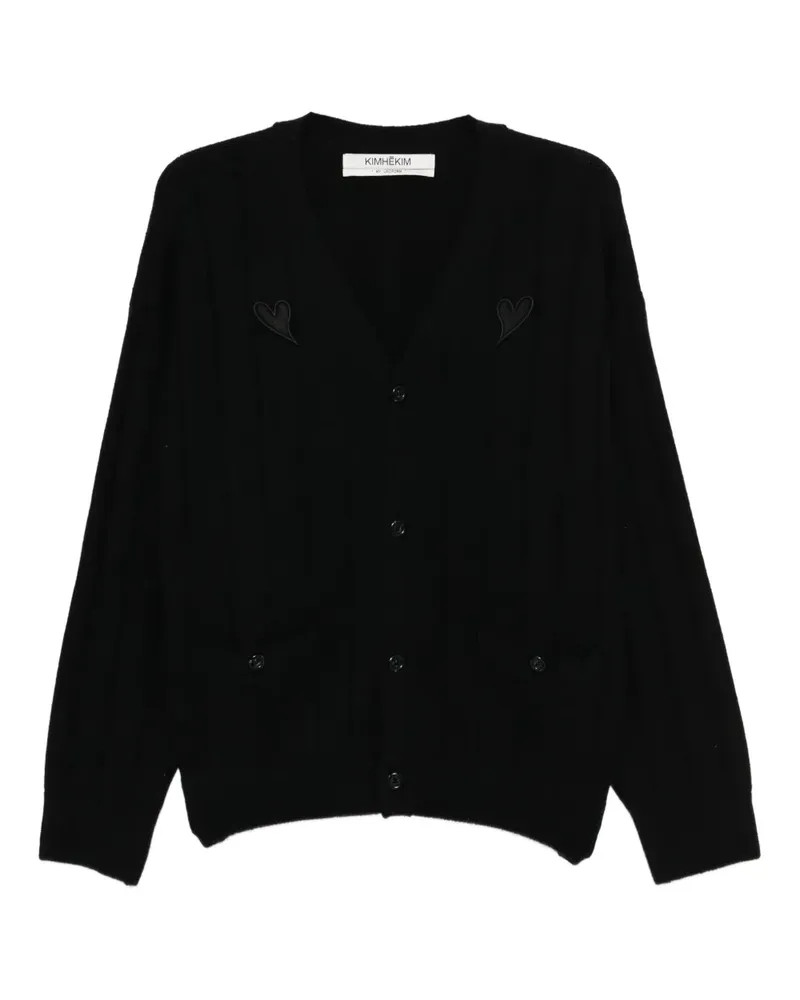KIMHEKIM Cardigan mit Herz-Patch - Schwarz Schwarz