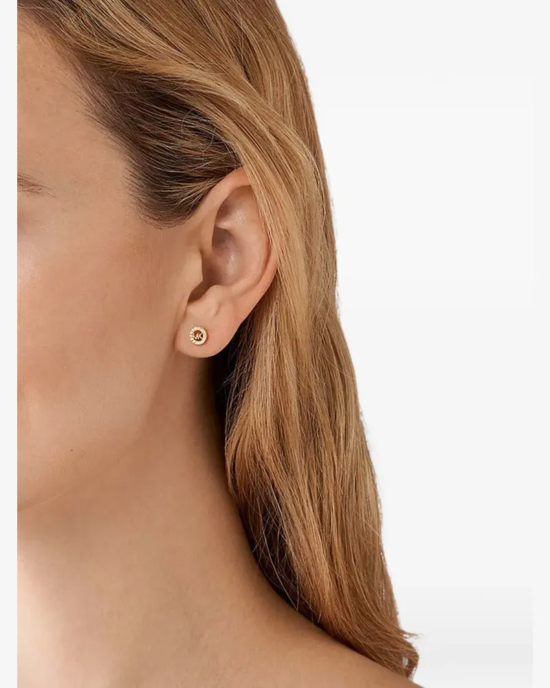 Michael Kors MK-logo crystal-embellished earrings - Gold Gold