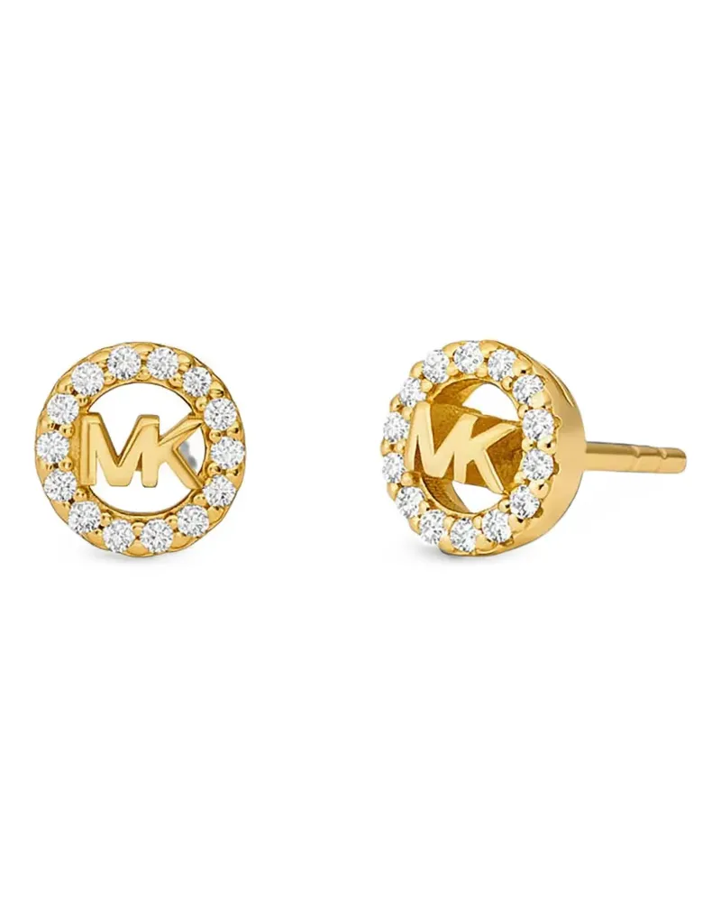 Michael Kors Kristallverzierte Ohrringe mit MK-Logo - Gold Gold