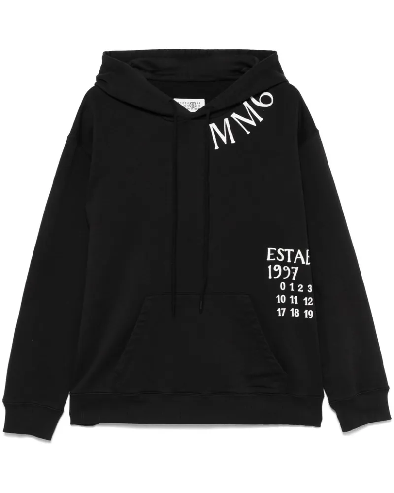 Maison Margiela Hoodie mit Nummern-Print - Schwarz Schwarz