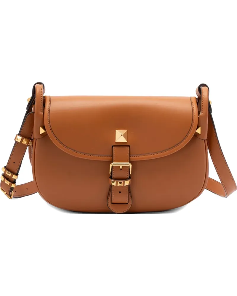 Valentino Garavani Flaneuse Schultertasche mit Nieten-Schnallenriemen - Braun Braun