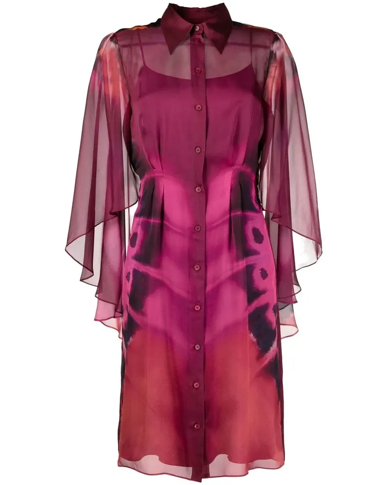 Alberta Ferretti Hemdkleid mit Schmetterling-Print - Violett Violett