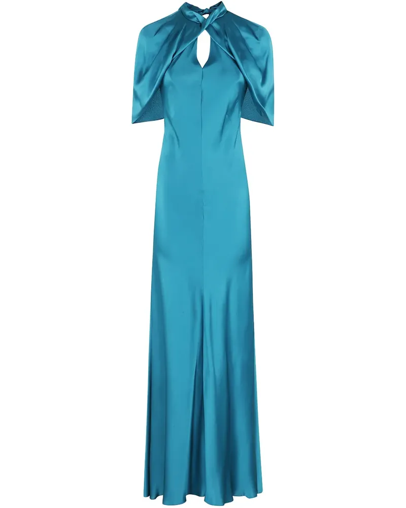 Alberta Ferretti Maxikleid aus Satin - Blau Blau