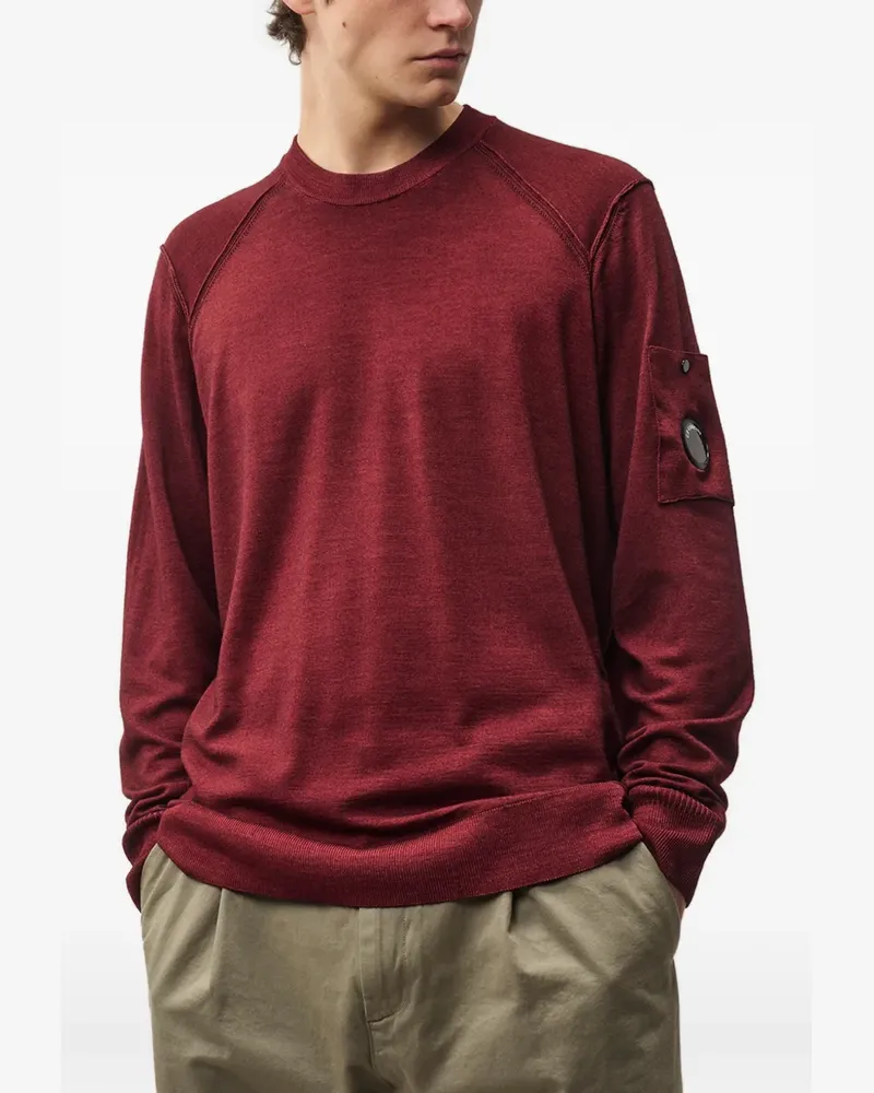 C.P. Company Pullover mit Raglanärmeln und Linsen-Detail - Rot Rot