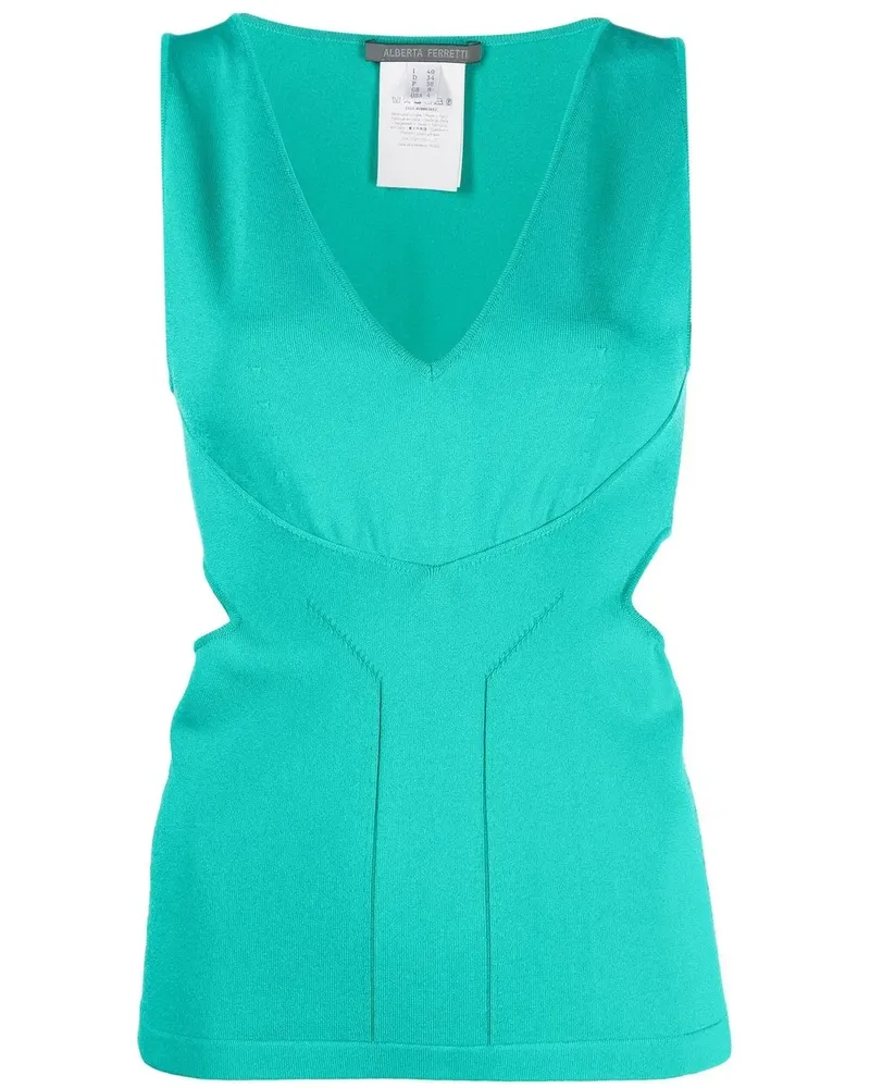 Alberta Ferretti Oberteil mit Cut-Outs - Grün Grün