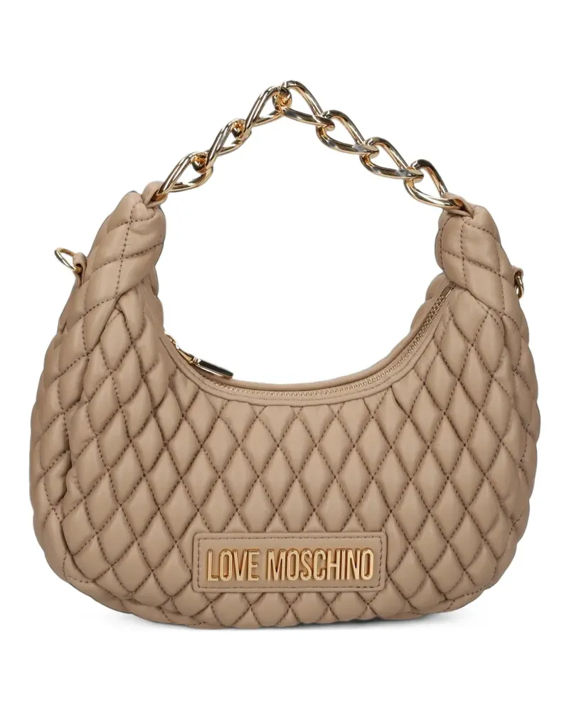 Moschino Gesteppte Schultertasche - Nude Nude