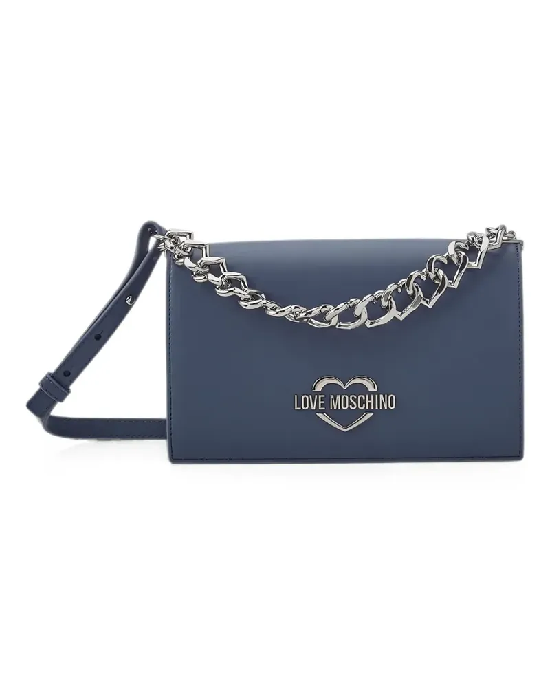 Moschino Umhängetasche mit Logo-Schild - Blau Blau
