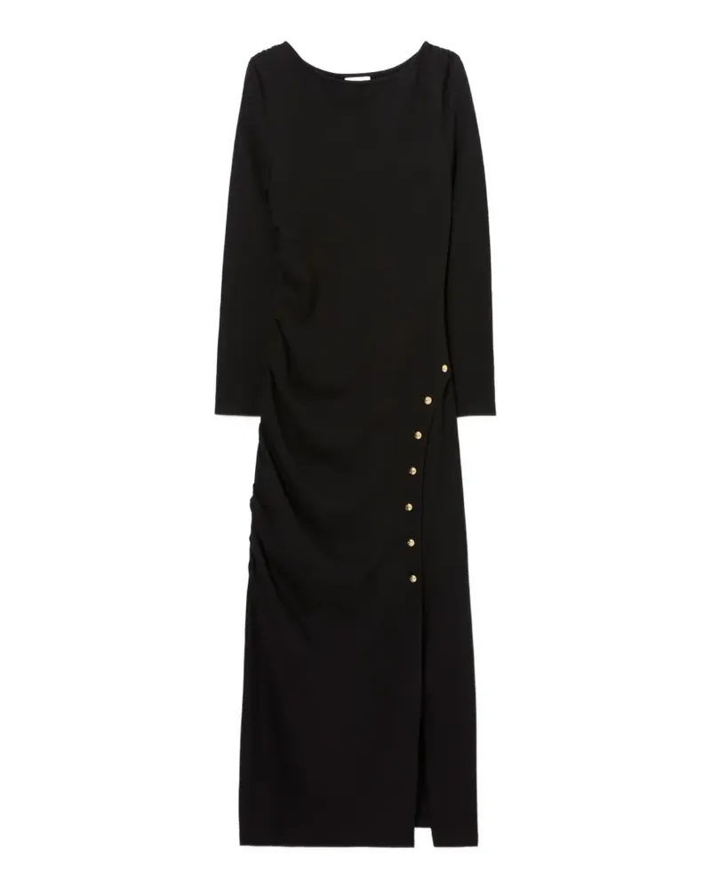 Claudie Pierlot Langes Jerseykleid - Schwarz Schwarz