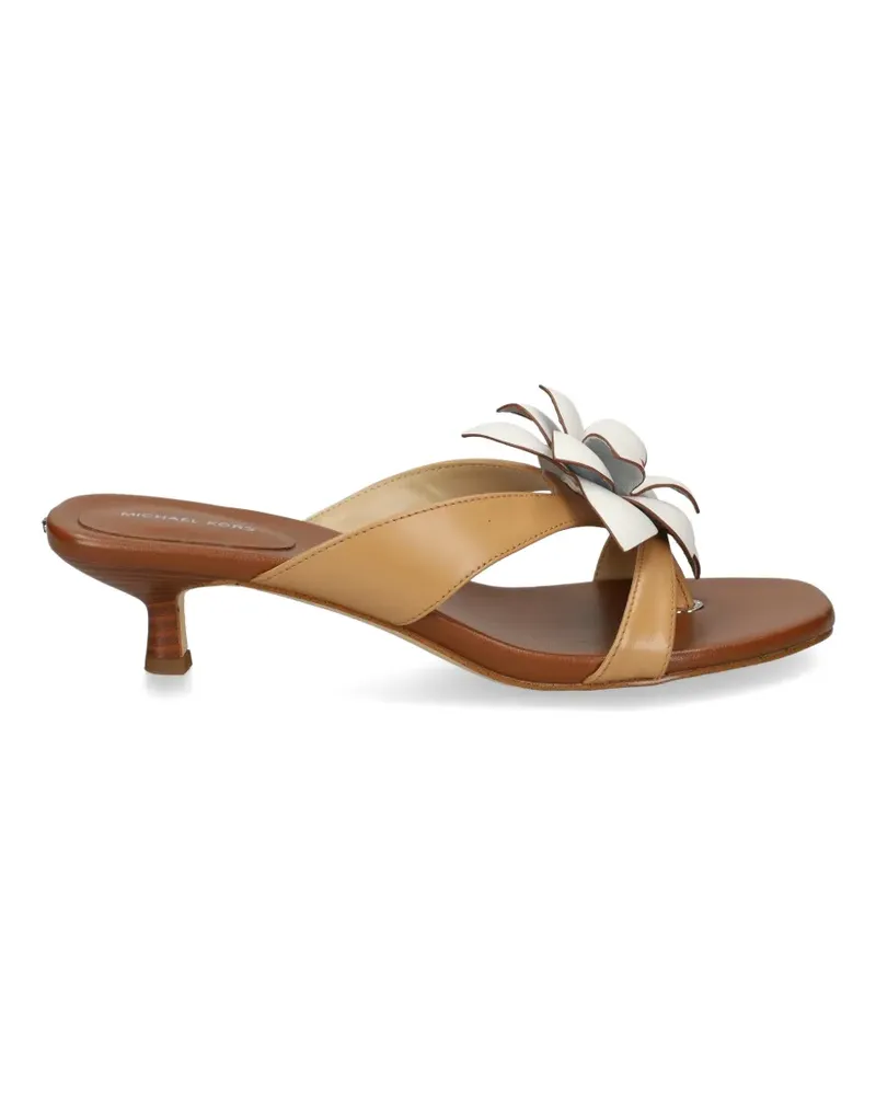 Michael Kors floral-applique leather sandals - Nude Nude