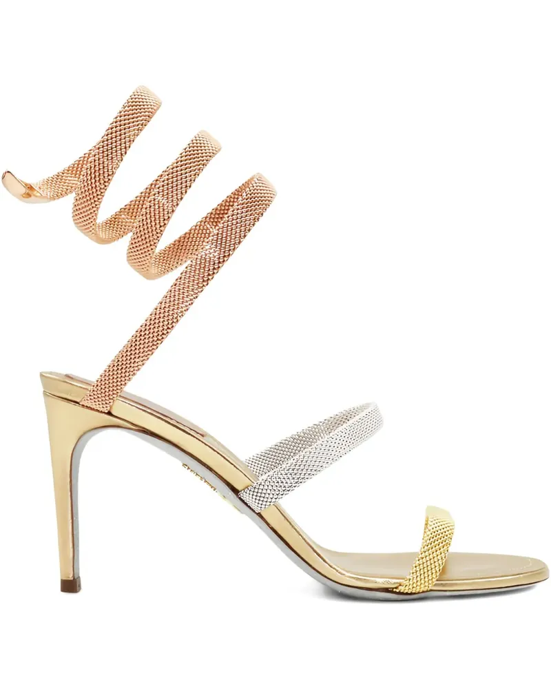 René Caovilla Trigold Cleo Sandalen 80mm Gold