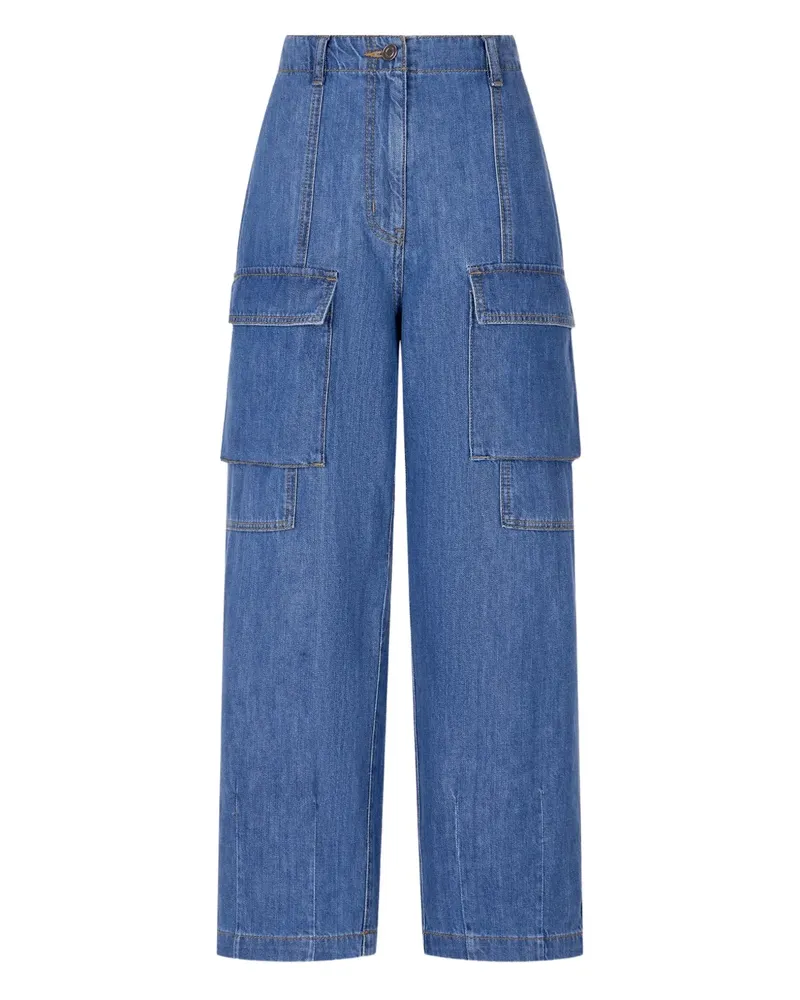 STUDIO TOMBOY Denim-Cargohose - Blau Blau