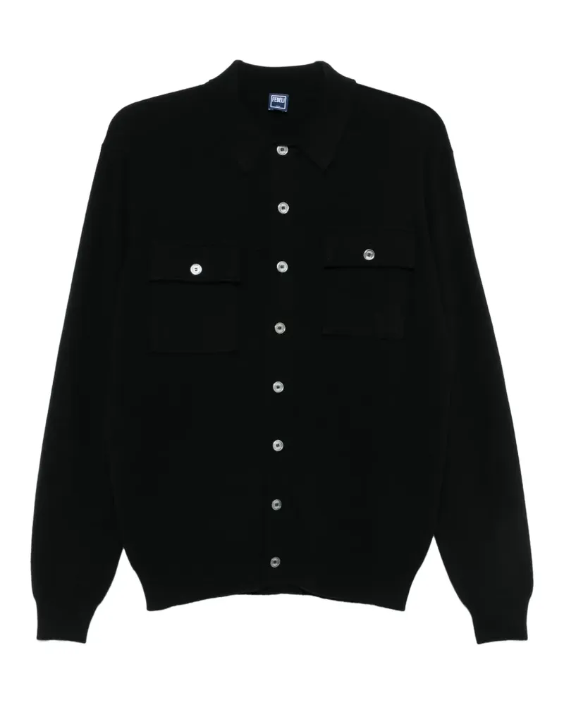Fedeli button-up chest-pocket cardigan - Schwarz Schwarz