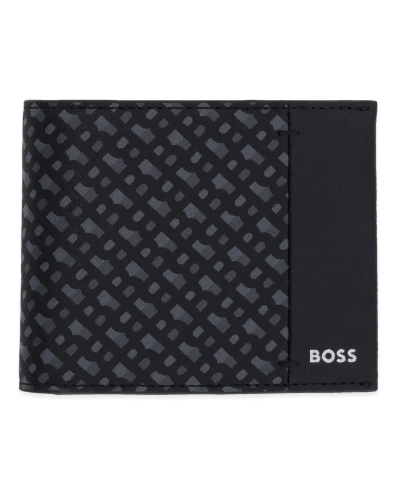 HUGO BOSS Portemonnaie mit Monogramm - Schwarz Schwarz