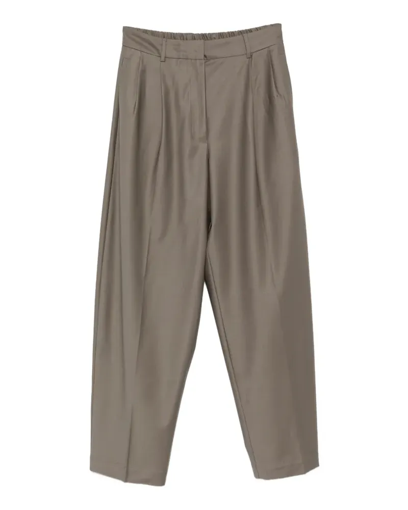 CORDERA Tapered-Hose mit Bundfalten - Grau Grau