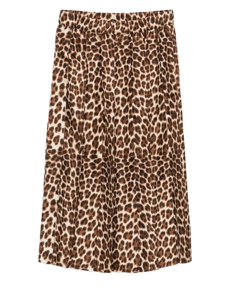 P.A.R.O.S.H. P.A.R.O H. Midirock mit Leoparden-Print - Braun Braun