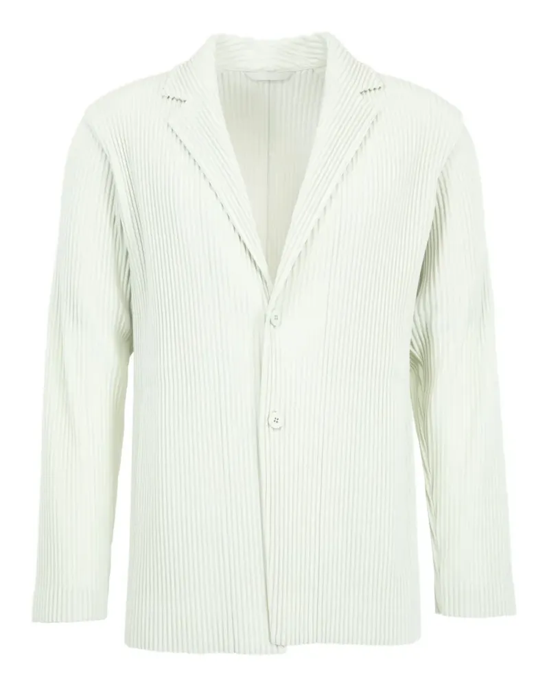 Issey Miyake pleated single-breasted jacket - Grün Grün