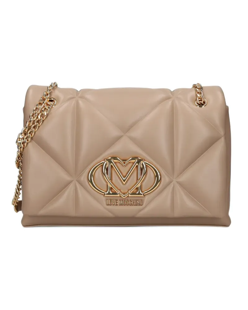 Moschino Gesteppte Love Schultertasche - Nude Nude