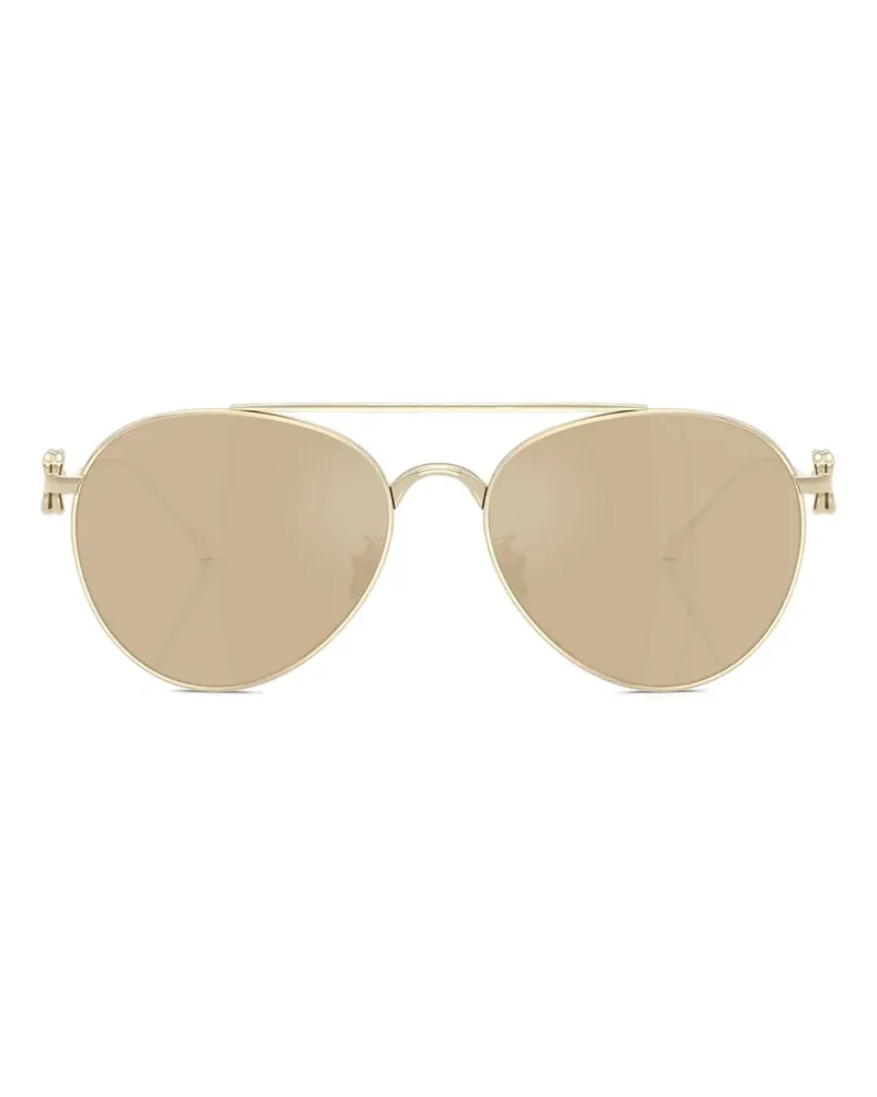 Giorgio Armani Runde Sonnenbrille mit Rosendetail - Gold Gold